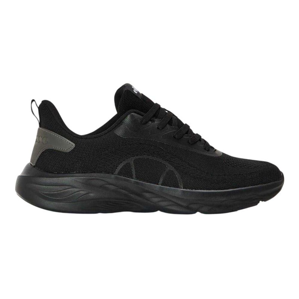 Ellesse Mens Como Leather Flat Sneakers / Solid Black